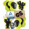99FLIPS Protezioni Skateboard Bambini Pattini in Linea per Skateboard - Attrezzatura Protettiva Pattini in Linea Protezione Bambini Ginocchiere, Gomitiere Protezioni Set FLASH