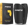 PASTE ® Parastinchi da calcio per uomo, donna e bambino nero - Shin Pads adulto per calzettoni da calcio (personalizzabile) - Shin Guards antiscivolo, sottile con imbottitura