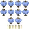 QUARKZMAN 10pz Pomelli Ceramica Forma Zucca, Pomelli Blu, Pomelli Decorativi Cassetti, Pomelli Cassetti Vintage 10 Viti Cassetti, Armadi Armadietti (38 Mm/1,5)