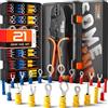 SOMELINE Set di Pinza Crimpatrice Capicorda, 21 Tipi [0,34-6 mm²] Capicorda Elettrici a Crimpare, Faston Connettori, Faston Elettrici, Pinza Capicorda, Pinza per Capicorda, Pinza Elettricista