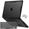 MOSISO Custodia Compatibile con MacBook Pro 14 Cover 2025-2021 M5 A3434 M4 A3112 A3185 A3401 M3 A2918 A2992 M2 A2779 M1 A2442,Case Paraurti TPU Geometrico Simmetrico&Copritastiera&Tipo C, Nero