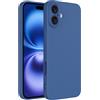 Captor Cover iPhone 16 Plus Custodia Colorata in Silicone Liquido, Bordo Rialzato per Schermo e Protezione Fotocamera, Morbida Con Microfibra Interna per iPhone 16 Plus Cover (Blu Scuro)