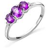 Miore Trilogy Anello da donna da fidanzamento in oro bianco 9 carati (375) con ametista 0,67 carati e diamanti da 0,02 carati, colore lilla e Oro bianco, 56 (17.8), cod. M9076R6