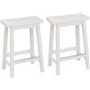 Amazon Basics Set di 2 sgabelli bassi da bancone della cucina, in legno massello, colore bianco, montaggio semplice, stile moderno, altezza 61 cm