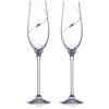 DIAMANTE Flute da champagne, bicchieri da prosecco con design 'Silhouette' tagliato a mano e impreziosito da cristalli