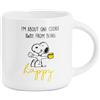 Peanuts Snoopy Tazza Caffe o Tazze Cappuccino, Carina Tazza in Ceramica per Donne Adolescenti, Regalo per Ufficio Donna (Caffè Bianco/Giallo 400ml)