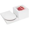 Winter Shore Porta Dolci con Vassoi per Torte (10 Pezzi) - Scatola Bianca con Coperchio Monouso con Finestra per Torte e Cupcake - Cartone da 350GSM - Vassoio 25,3 cm, Scatola 25,4 x 25,4 x 20,3 cm