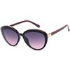 styleBREAKER Occhiali da sole da donna ovali con struttura in filigrana in plastica e dettagli in metallo, lenti in policarbonato 09020144, Struttura nero-bordeaux/vetro grigio viola sfumato,