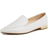Feversole Fversole Women's Loafer Flat Pointed,Mocassino da Donna a Punta Piatta alla Moda Slip On Comode Scarpe da Ufficio per la Guida Bianco 38 EU