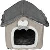 HUOLE Cuccia per Cani al Coperto,Letto Nido Nido in Peluche Caldo Chiuso con Cuscino Rimovibile | Pet House for Small Medium Large Cani Gatti, Inverno Caldo Gatto-46 * 36 * 40 cm-marrone