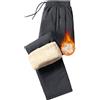 Niwicee Pantaloni da Jogging Uomo Sovrapantaloni Impermeabili Pantaloni Tuta in Pile Invernali Antipioggia Jogger Termici Sportivi Pants Coulisse con Tasche Zip Fitness Corsa Sci Trekking (Grigio, L)