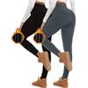 CheChury Leggings Invernale Donna Caldo Leggings Termici Inverno Leggings con Fodera in Pile Pantaloni Caldi Vita Alta Opachi Pantaloni Leggings da Trekking Invernali Leggings Elastici Pantacollant