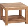 WOHNLING tavolino in Legno massello di Acacia 60 x 60 cm Tavolo Design Tavolo da Salotto in Stile Marrone Scuro Paese