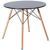 FURNITABLE Tavolo da Pranzo Scandinavo, Tavolo da Cucina Rotondo, Tavolo Nero con 4 Gambe in Faggio, Stile Nordico, 80 x 74 cm