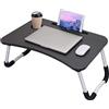 Generico TAVOLINO MULTICOLORE VASSOIO DA LETTO PIEGHEVOLE TAVOLO PORTATILE PER COLAZIONE RELAX LAVORO SMART WORKING CON PORTA TABLET E TAZZA BICCHIERE IN LEGNO E METALLO