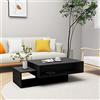 WIFESE Tavolino Da Letto 105x55x32 cm Tavolini Salotto Tavolino Divano Tavolo Trasformabile In Tavolino Table Basse Coffee Tables Tavolini in Truciolato Nero