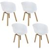 SAMIRA Sedia da pranzo bianca, poltrona in stile scandinavo (Bianco, 4)
