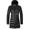Baymate Piumino Lungo con Cappuccio Cappotto Donne Ultra Leggero Ripiegabile Piumino Cappello Staccabile Cappotti Caldi Invernale Trapuntata Donna