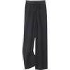 Ornrjfll Pantaloni da donna in lana lavorata a maglia, a gamba larga, in morbido cashmere caldo, Nero , XL