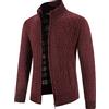 HEONSATI Felpa Lavorato da Uomo Cotone Cardigan a Maniche Lunghe di Maglia Elegante Frontale Aperto Cappotti con Zip Leggero Maglione Maglia Calda Giacche in Maglia Casual Cappotto Uomo di Lana Curvy