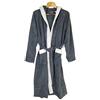 Carrara Voyage accappatoio con cappuccio in spugna di cotone (IT, Testo, L, XL, Regular, Regular, Grigio)