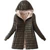 liaddkv Piumino lungo da donna, taglie forti, piumino, giacca di cotone, piumino leggero con cappuccio, giacca invernale da donna, Nero , XXL