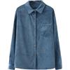 OutFyt Camicie da Donna Giacca Casual in Velluto A Coste da Donna, Camicia in Cotone, Elegante Camicia con Tasca, Autunno Inverno, Camicie Boyfriend con Bottoni, Versatili e Classiche per Tutte Le O