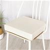 Treer-shop Cuscino per Sedia in Memory Foam, Treers -Cuscini Sedie Quadrati ? Supporto e Stabilità Perfetti Rivestimento Lavabile per Sedia da Ufficio e Sedia a rotelle (Bianco Crema,40x40x8cm)
