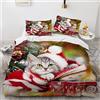 AcaimE Natalizio Natale Natalizi 220X240Cm Copripiumini Antirughe No Stiro Poliestere Di Alta Qualità Copripiumino Matrimoniale Con 2 Federe 50X75Cm