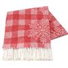 Baroni Home Plaid in Misto Cotone Fiocchi Rossi, Plaid Divano, Coperta Made in Italy 130x170 cm