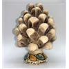 SICILIA BEDDA CAPACI Pigna Siciliana in Ceramica di Caltagirone Decorativa - H 11/12 cm - Bianco Antico - Mod. Gambo Decorato Casuale