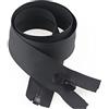 JEEIJ Cerniera Invisibile in Nylon Impermeabile 5#, Cerniera Nera Ad Apertura Singola da 50 Cm-150 Cm con Cursori for Cerniere for Piumino Cucito Fai-da-Te (Size : 55cm)