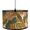Morbuy Paralume Rotondo in Bambù, con Motivo a Foglia di Palma, Vintage Paralume Sostituibile per Lampade da Comodino, Lampada da Tavolo, Lampada da Terra, Lampadario Casa (Rosa)