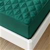 bonenjoy Coprimaterasso trapuntato impermeabile per letto singolo, in microfibra trapuntata, per letto singolo, coprimaterasso extra profondo 35 cm, colore: verde lago…