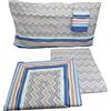 HOME ZEN HOUSEHOLD LINEN Set Lenzuola in Flanella di Cotone, 75% Cotone 25% Poliestere, Caldo e Soffice, art fiamma cotone flanellato morbido (ONDULATO BLU, SINGOLO)