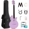 Enya Set Chitarra Elettrica Acustica - Basso Chitarra Nova Go SP1 da 35'' in Fibra di Carbonio per Bambini Adulti Principianti Starter Kit con Smart AcousticPlus Pickup per Regali di Festival Viola
