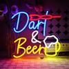 OYCGZV Insegna luminosa al neon Dart Beer, lampada da parete al neon bar per decorazione da parete USB LED per bar, sala giochi, negozio, club, negozio, attività commerciale, tana maschile
