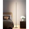 EDISHINE Lampada da Terra LED, 19W Piantana Nera Dimmerabile, Lampada da Lettura Moderna con Interruttore a Pedale, Bianco Caldo 3000K, Colonna per Soggiorno, Camera da Letto, Sala Giochi