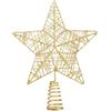 happymas Punta per Albero di Natale, Ideale per Albero di Natale (Oro, 1 x )