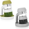 Wukemaoyi 2 Pz Spazzola Piatti, Spazzola Lavapiatti, Spazzole per Piatti con Dispenser di Sapone con Dispenser di Detersivo, Spazzola da Cucina Lavare per Pulizia Piatti Pentole Padelle Lavelli