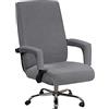 Bestenrose Coprisedia da ufficio per sedia da ufficio, con braccioli elasticizzati, lavabile, set di coprisedia per sedia da ufficio, sedia da computer (X-Large, grigio)