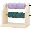 AHANDMAKER Doppio supporto girevole per filato, distributore di filati fatto a mano, in legno, alimentatore orizzontale o dispensatore, porta filato, dispenser per uncinetto, artigianato per uncinetto