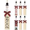 GEBETTER 6pz Decorazioni Pupazzo di Neve Legno Albero di Natale, Ornamenti Addobbi Natalizi Ciondoli Legno per Regali Lavoretti Natale Etichette Fai da Te (B)
