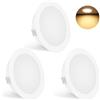 YindaLux Set di 3 Faretti LED da Incasso per Cartongesso 230V 3W 3000K Caldo, 15mm Ultra Piatti, 300LM Apertura Soffitto 55-58mm, IP44 Faretti LED Soffitto, Bianco
