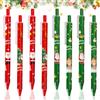 XLZJYIJ 24 Pezzi Penne Natalizie Retrattili, Penne a Sfera Retrattili a Inchiostro Gel di Natale, 0.5 mm penne gel nere, Penne Roller Natalizie, Regali di Natale per Studenti, Bambini