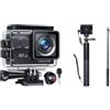 WOLFANG Action Cam GA100 4K30FPS & Set di Selfie Stick Ricaricabile