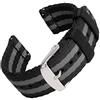 Archer Watch Straps - Cinturini a Sgancio Rapido in Nylon con Trama Ispirata alle Cinture di Sicurezza (Nero e Grigio, 18mm)