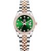 SHENGKE Donna cristallo accentato con banda in lega d'acciaio solido orologio Elegante vestito orologi al quarzo calendario per le donne (Verde rosato)