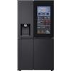 LG GSXE91EVAD Frigorifero Americano Side by Side InstaView Door-in-Door, Classe D, 628 L, Wi-Fi, Frigorifero con Dispenser Acqua UVnano Senza Allaccio, Tecnologia Door and Linear Cooling, Acciaio Nero