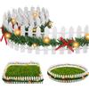 KATELUO Mini Recinzione per Giardino, 90 x 5 cm Mini Staccionata in Legno con Luci, Mini Recinzione in Legno, Recinzione da Giardino in Miniatura Recinto Miniatura, Decorazione Ornamenti Pianta (Bianco)